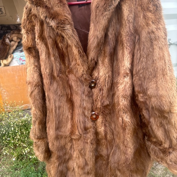 Brown real fur jacket - Picture 11 of 11